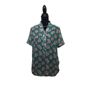 Angie Floral Sheer Blouse Size: Large